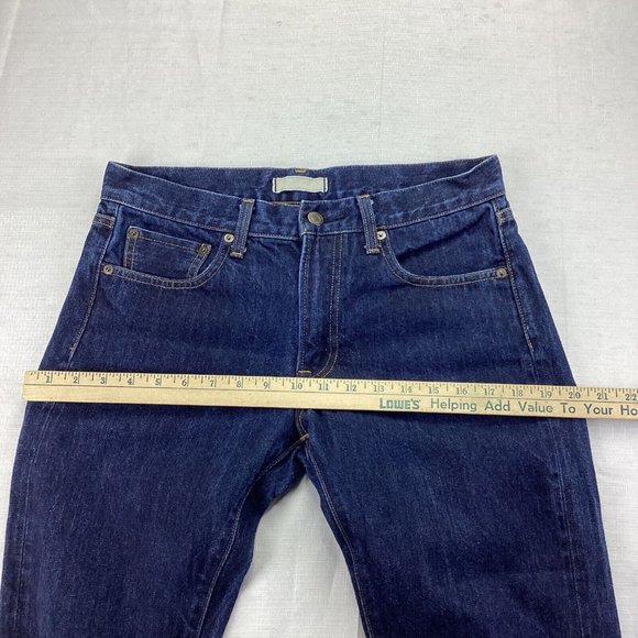 Uniqlo Men’s Selvedge Jeans Size 31x32 Slim Straight Fit Blue Denim - Picture 8 of 14